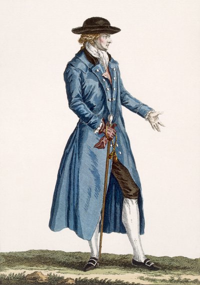 Gentiluomo in cappotto blu, tavola da 